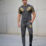 Lion Printed 2 Pcs Men's Micro Interlock Printed Track Suit