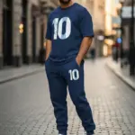 2 Pcs Men's Polyester Printed Track Suit