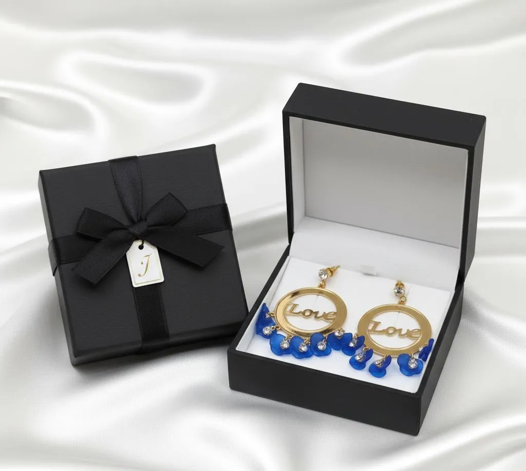 Stylish 2 Pcs Alloy Earrings in Vibrant Red, Black, White, Pink, and Blue Colors - Image 10