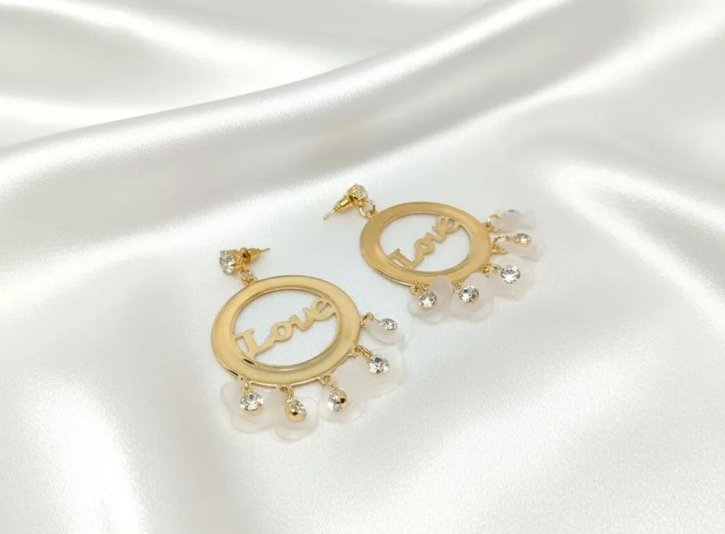 Stylish 2 Pcs Alloy Earrings in Vibrant Red, Black, White, Pink, and Blue Colors - Image 5