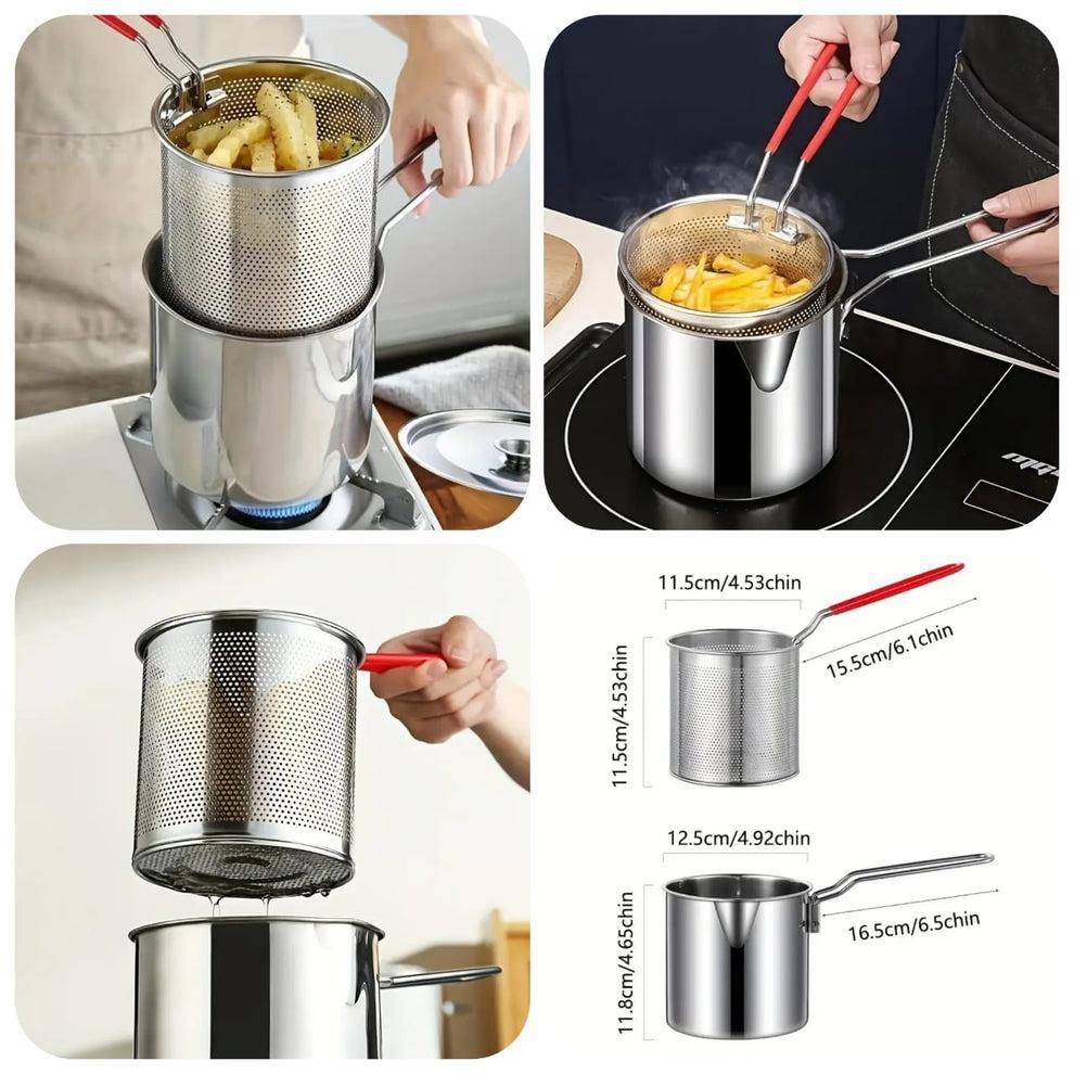 Stainless Steel Strainer Pot - 1 Pc, Easy to Clean Fries Strainer - Image 2