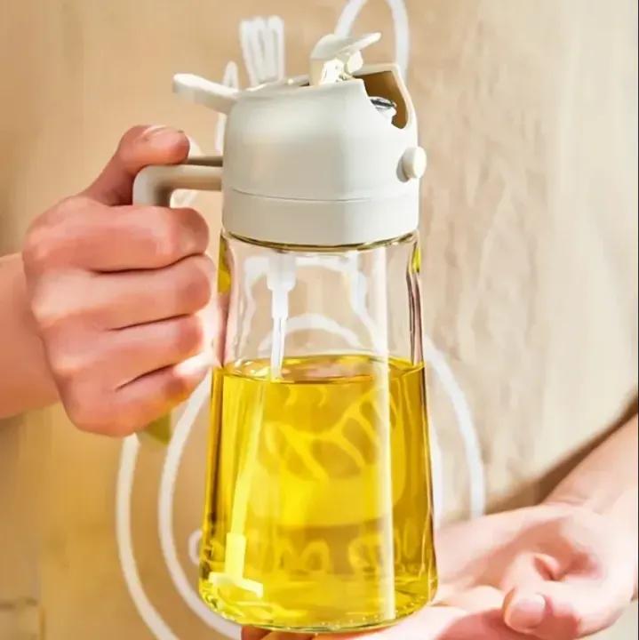 2-in-1 Glass Oil Sprayer & Dispenser Bottle, 450 Ml - Image 7