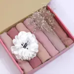 Multicolor Chiffon Stoler Set - 2 Pcs with Hijab Pins & Underscarf