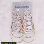 Plain Gold Hoops, Pack Of 6