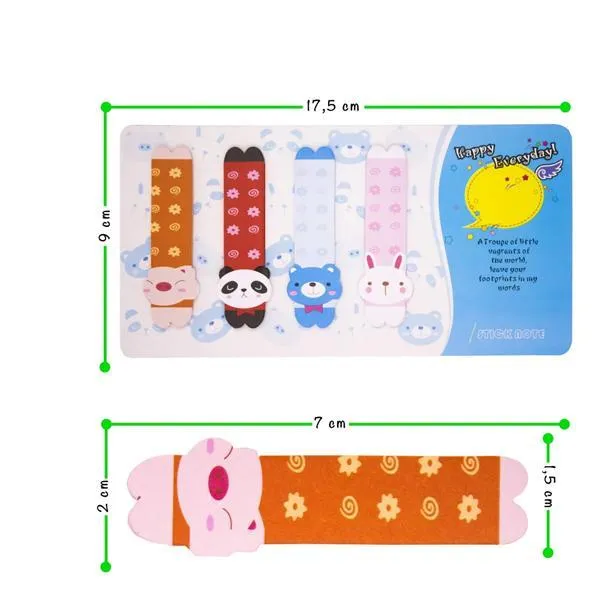 Pack of 4 - Cute Animal Sticky Note Bookmark - Image 2