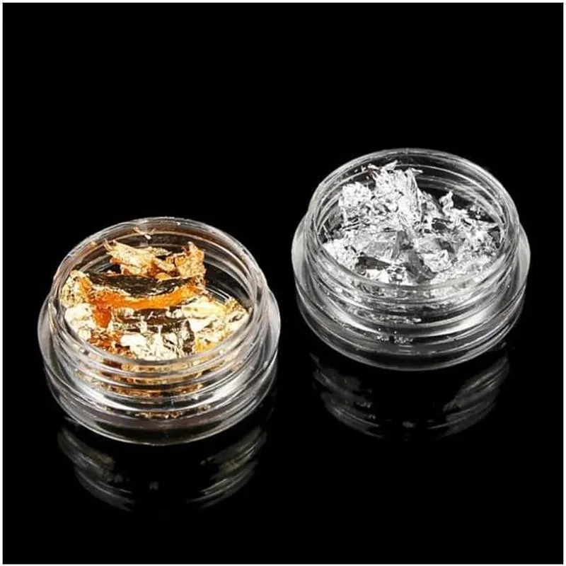 3 Colors Pack of 12 Foil Flakes Imitation Leaf Flakes - Image 3