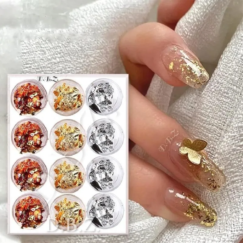 3 Colors Pack of 12 Foil Flakes Imitation Leaf Flakes - Image 5