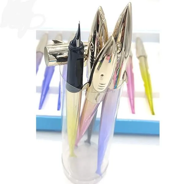Shark Fountain Pen Luxury Gold Tone Writing Instrument Classic Design - Image 2