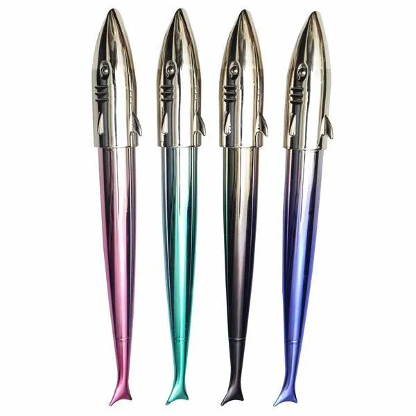 Shark Fountain Pen Luxury Gold Tone Writing Instrument Classic Design - Image 3