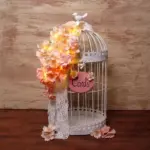 1 pcs Metal Wedding Birdcage Gift Card Holder Centerpieces Vintage Wedding Cage Reception Pieces-Golden