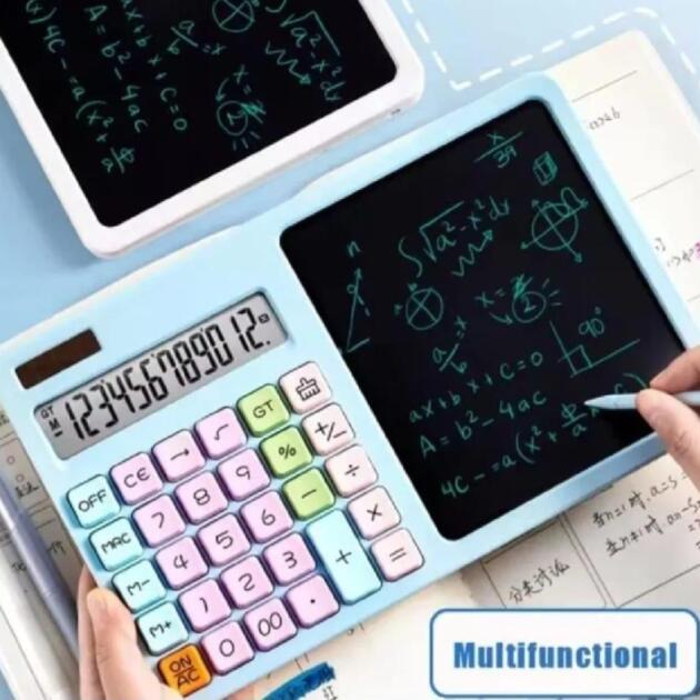 2 In 1 Calculator With Writing Tablet – New Arrival, 1 Pc