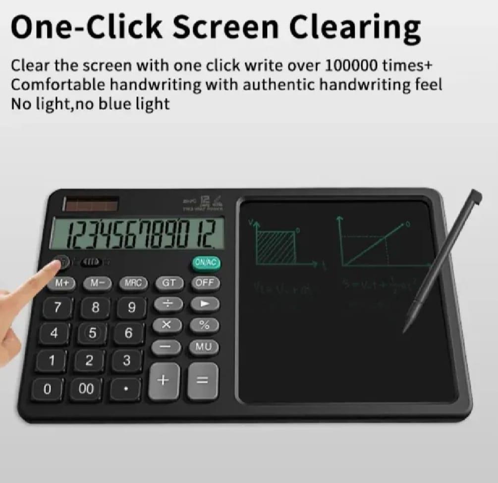 2 In 1 Calculator With Writing Tablet – New Arrival, 1 Pc - Image 3