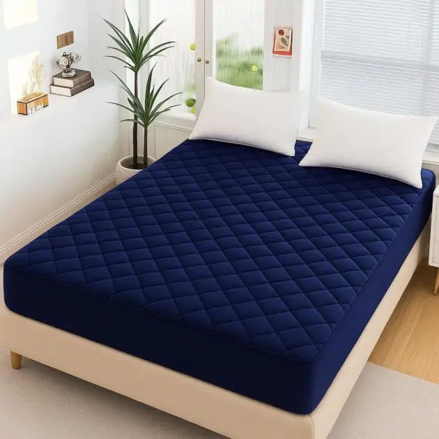 Cotton Plain Double Bed Mattress Cover