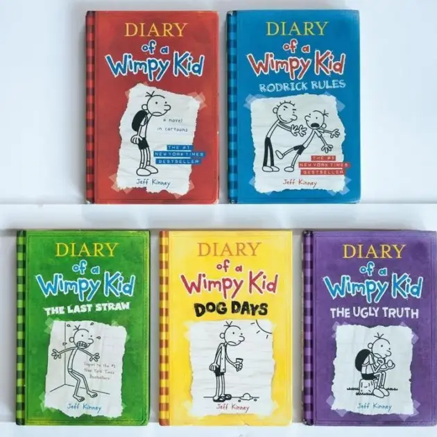 (Set Of 5 ) Diary of wimpykid book 1 / Roadrick rules / the last straw / Dog Days / The Ugly Truth
