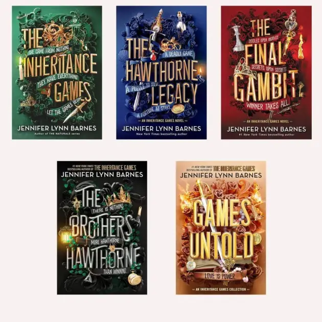 (5 Books Set) The Inheritance Games Series by Jennifer Lynn Barnes – The Inheritance Games | The Hawthorne Legacy | The Final Gambit | The Brothers Hawthorne | Games Untold