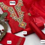 3 Pcs Women's Unstitched Fancy Tissue Suit