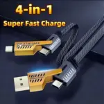 4 in 1 Fast Charging 4 in 1 Type C & iPhone Charging Cable
