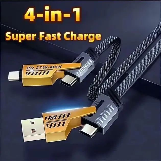 4 in 1 Fast Charging 4 in 1 Type C & iPhone Charging Cable