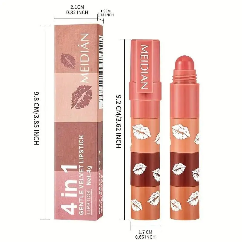 4 In 1 Multicolor Lipstick/Eyeshadow Stick, 1 Pc - Image 2