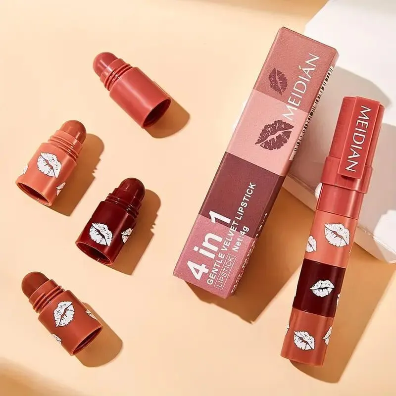 4 In 1 Multicolor Lipstick/Eyeshadow Stick, 1 Pc - Image 3