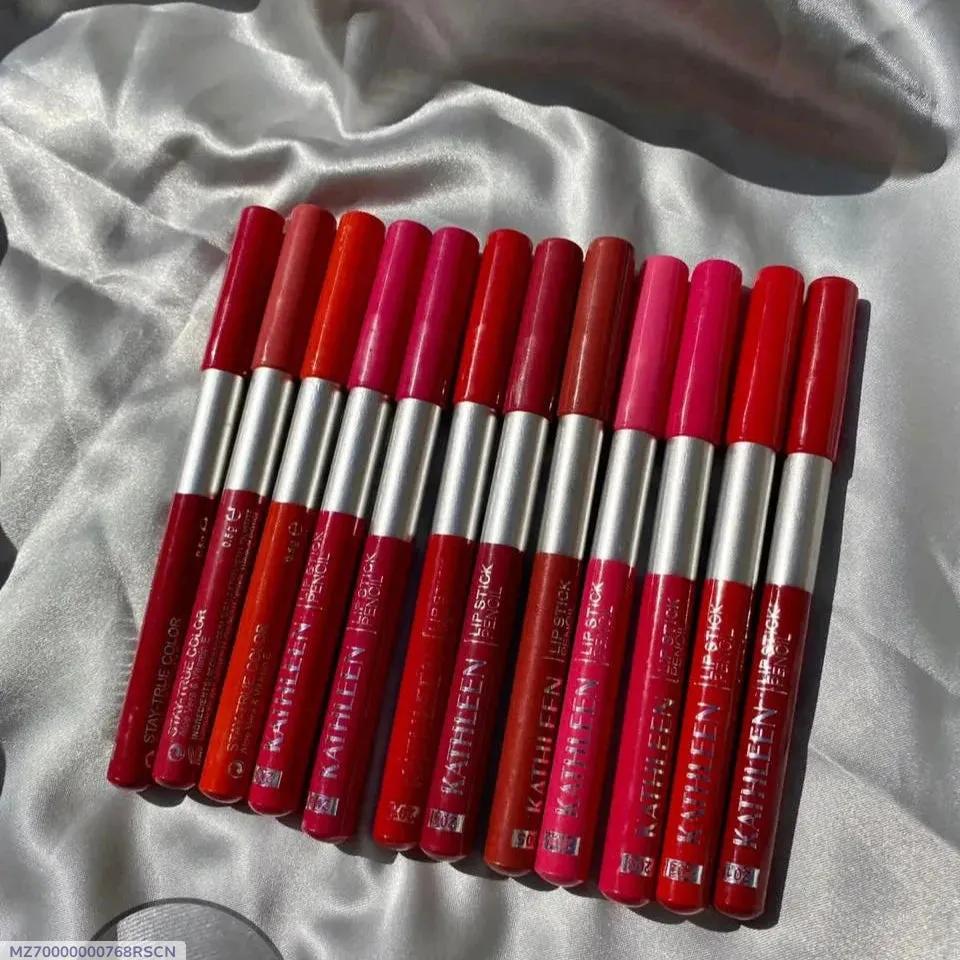 Kathleen High Pigmented Eyeliner & Lip Liner Pencil, 12 pencils, Smooth Texture - Image 7