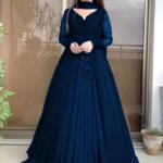 3 Pcs Women's Stitched Chiffon Plain Maxi