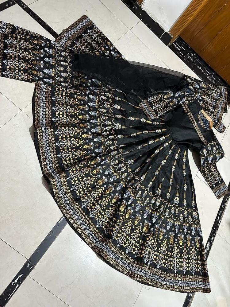 3 Pcs Women's Stitched Fancy Katan Silk Printed Maxi - Image 2