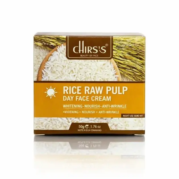 Chirs's Rice Raw Pulp Day Face Cream For Whitening, Nourishing & Anti-Wrinkle - 50g