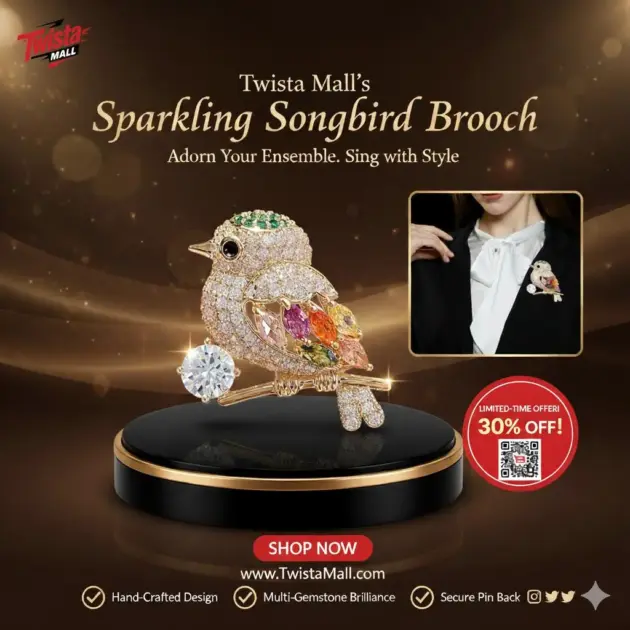 Stunning Golden 1 Pc Butterfly Design Brooch