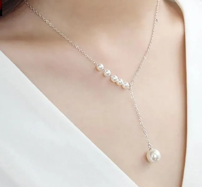 Beautiful Pearl Y Necklace - Image 2