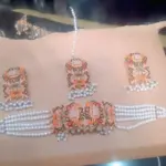 1 Carat Gold Plated Artificial Stones Necklace Set