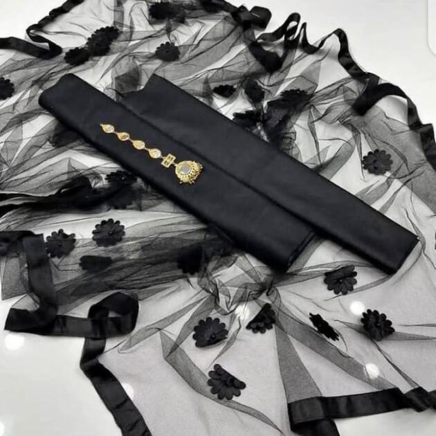 Black Katan Silk Women's 3-Piece Suit Set