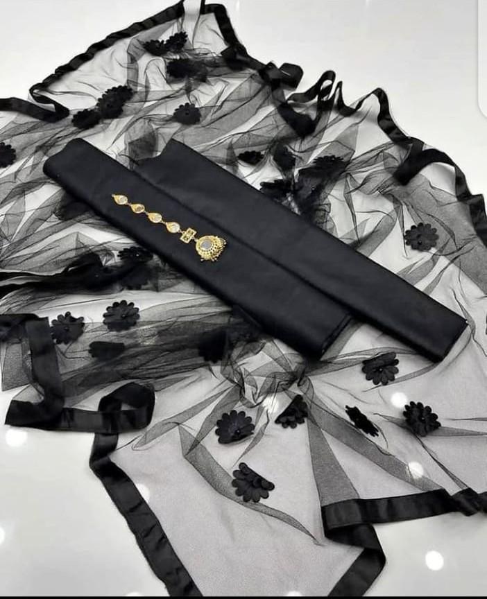 Black Katan Silk Women's 3-Piece Suit Set